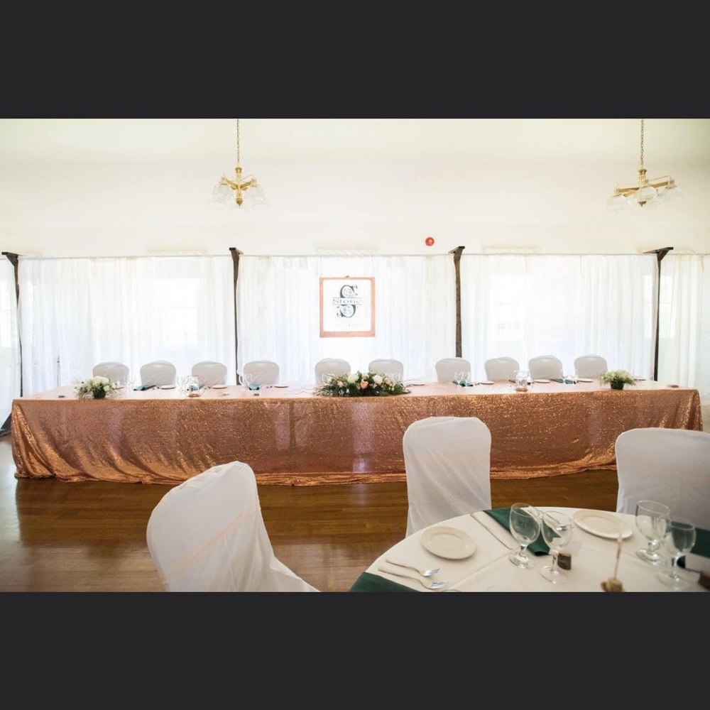 Rose Gold XXXL tablecloth. Wedding. Gorgeous!